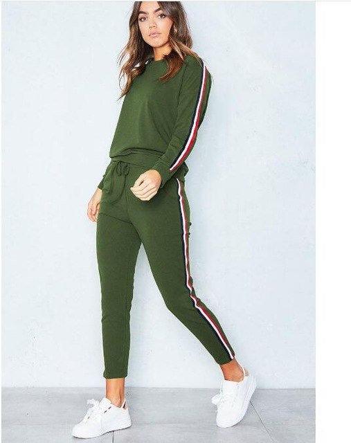 Women 2 Piece Clothing Set Leisure Sports Suit Sweatshirt+Pants Tracksuit for Women Suit