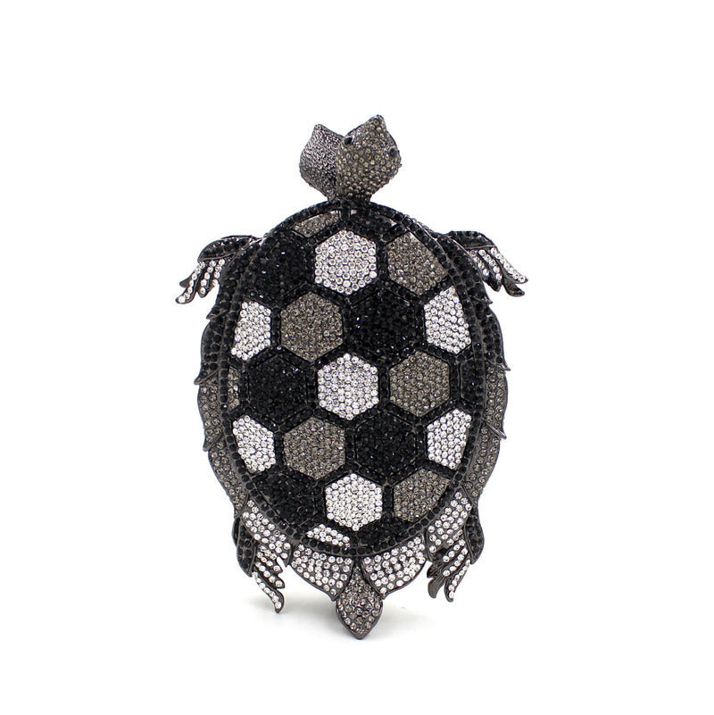 Luxury Green Turtle Crystal Evening Bag Diamond Party Purse Fashion Novelty Women Clutch Hard Case Metal Minaudiere Rhinestone