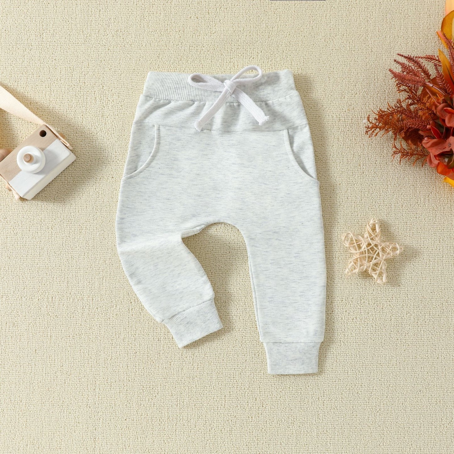 Infant and toddler clothing, children's letter printed long sleeved pullover, hoodie and pants two-piece set