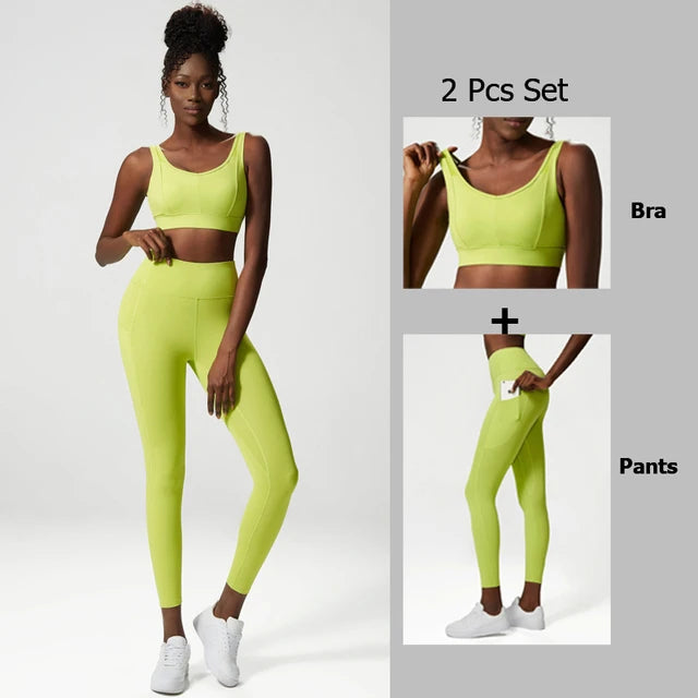 Yoga suit set women's three piece set oversized sports and fitness suit set