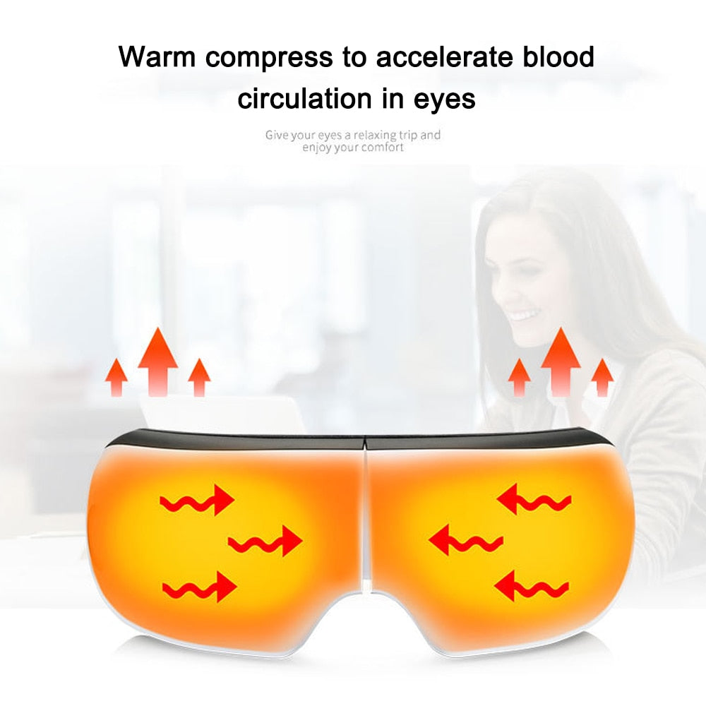 Bluetooth Smart Vibration Eye Massager Eye Care Device Hot Compress Glasses Instrument Music Foldable Eye Protection