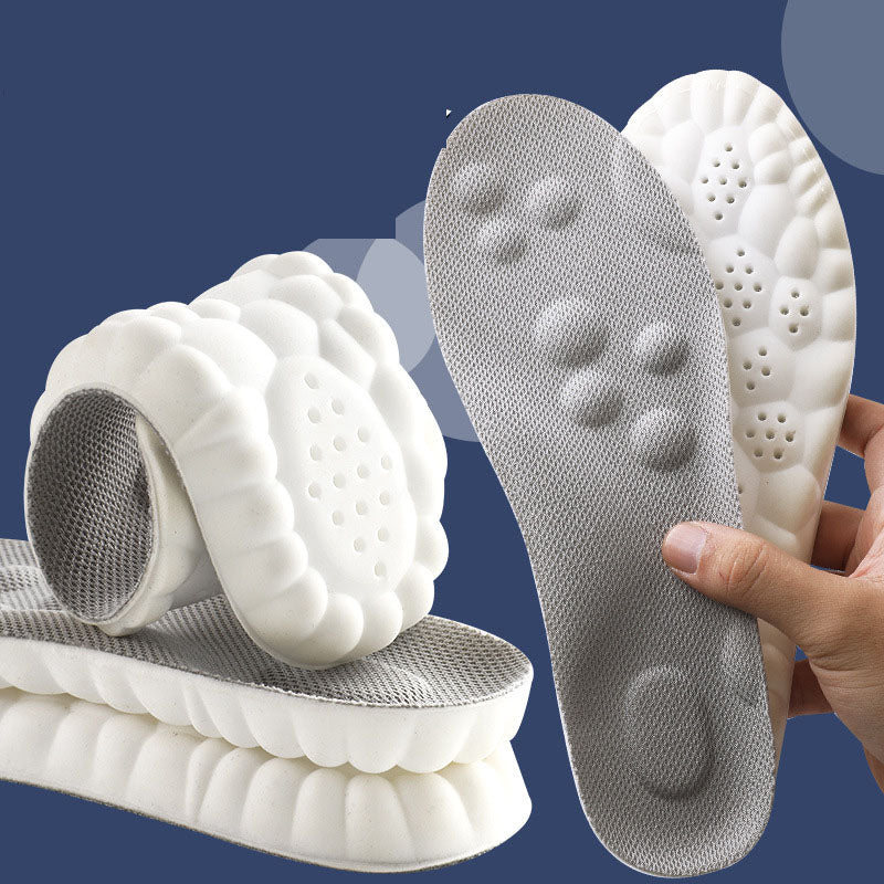 4D massage sports insole with a feeling of stepping on feces, PU fully padded air cloud insole