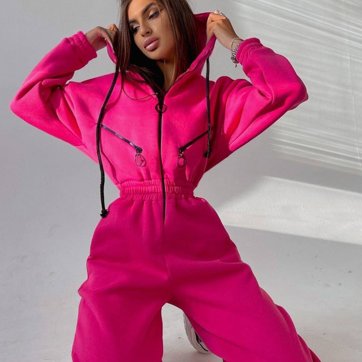 Sports Casual Women's Hooded Jumpsuit