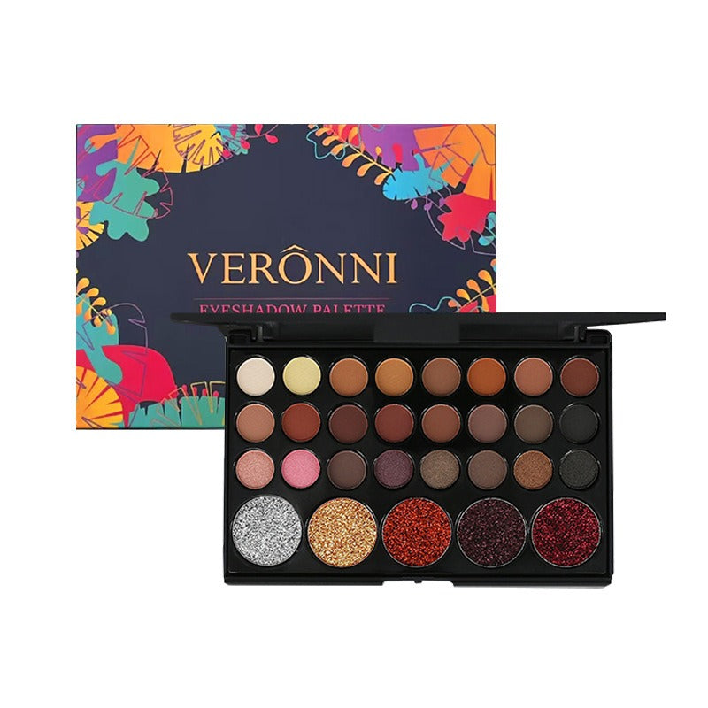 VERONNI 29-color eyeshadow matte pearlescent earth-tone eyeshadow smoky makeup multi-color eyeshadow palette