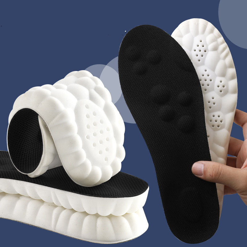 4D massage sports insole with a feeling of stepping on feces, PU fully padded air cloud insole