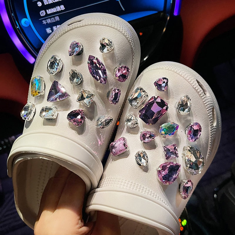 Trendy Rhinestone Croc Charms Designer DIY Quality Women Shoes Charms for JIBS Anime Chain Clogs Buckle Kids Boys Girls Gifts