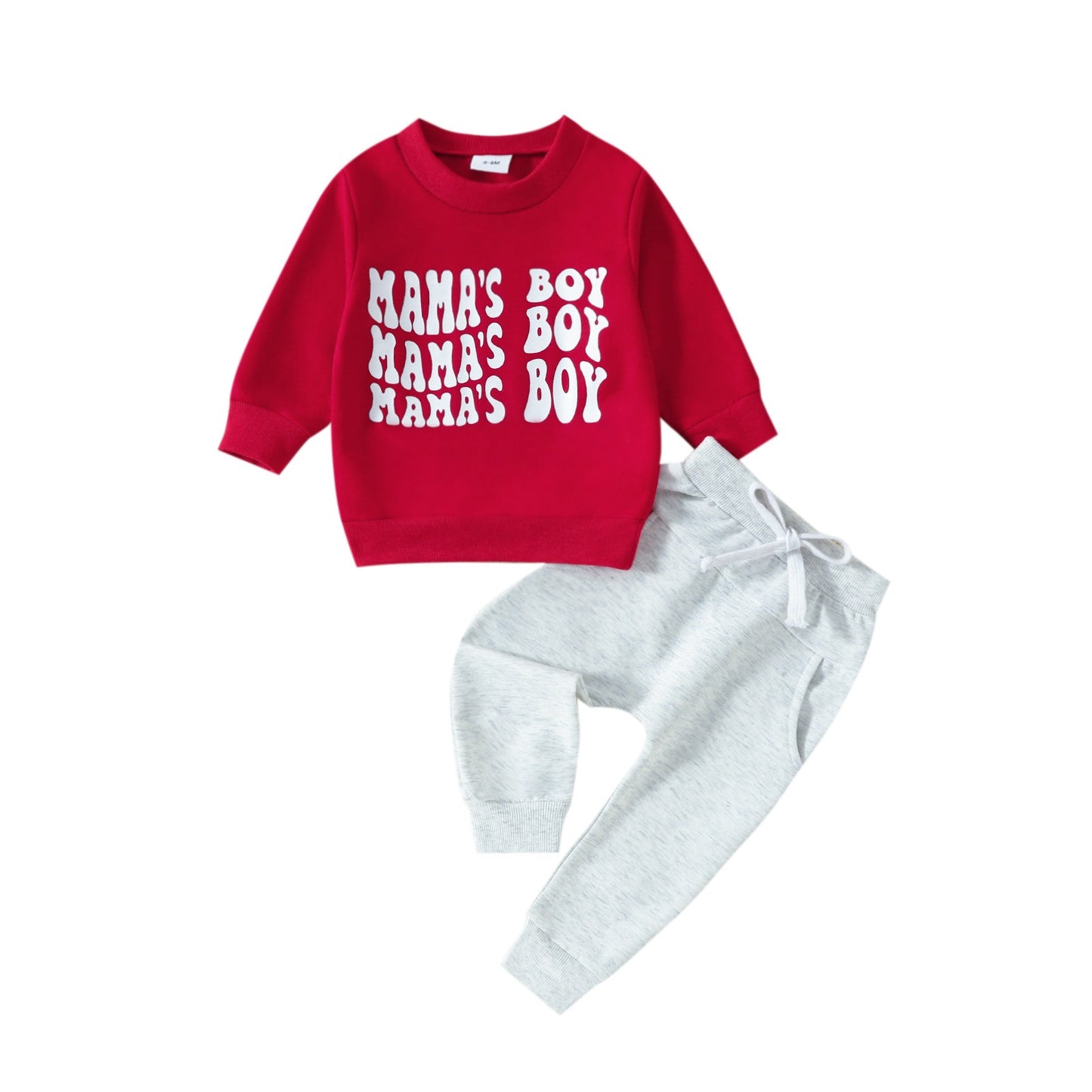 Infant and toddler clothing, children's letter printed long sleeved pullover, hoodie and pants two-piece set