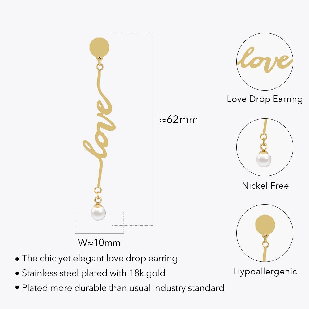 Earring With Pearl Gold Color For Women Stainless Steel Earrings Trendy Simple Fashion Jewelry