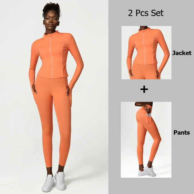 Yoga suit set women's three piece set oversized sports and fitness suit set