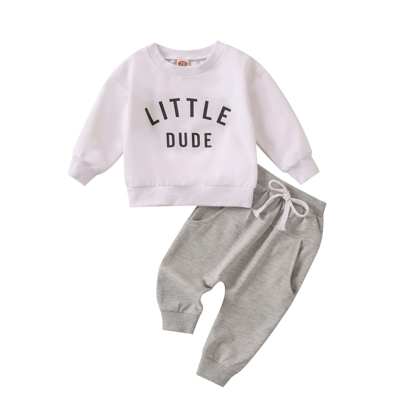 Autumn New Boys' Letter Printed Long Sleeve Ha Yi Sports Minimalist Long Pants Two Piece Set