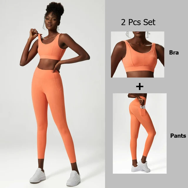 Yoga suit set women's three piece set oversized sports and fitness suit set