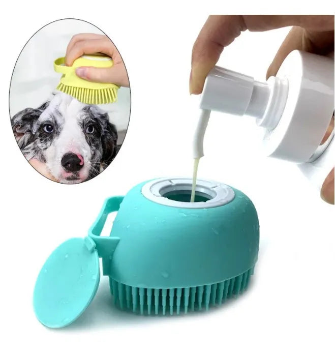 Silicone Pet Bath Brush – Gentle Grooming & Shampoo Massager