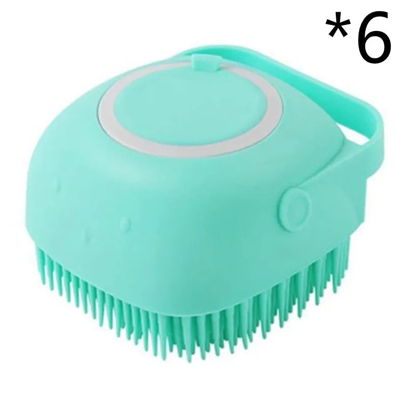 Silicone Pet Bath Brush – Gentle Grooming & Shampoo Massager
