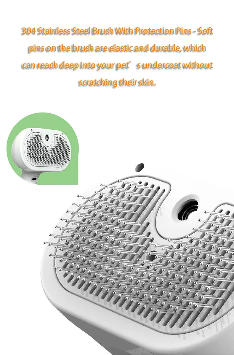 Self-Cleaning Pet Comb with Built-in Mist – Dematting & Deshedding Tool