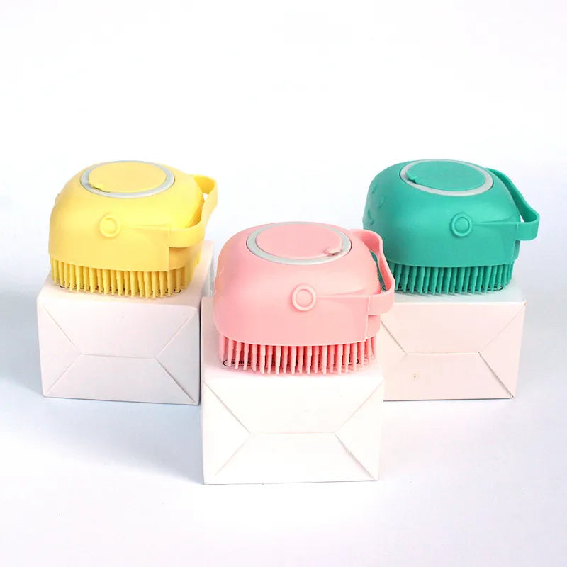 Silicone Pet Bath Brush – Gentle Grooming & Shampoo Massager