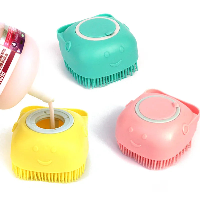 Silicone Pet Bath Brush – Gentle Grooming & Shampoo Massager